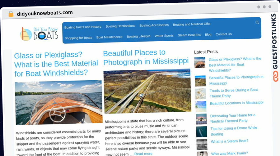 Publish Guest Post on didyouknowboats.com