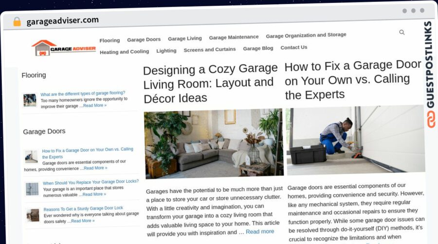 Publish Guest Post on garageadviser.com