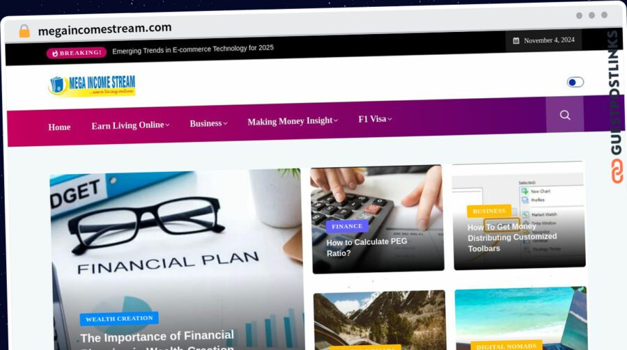 Publish Guest Post on megaincomestream.com