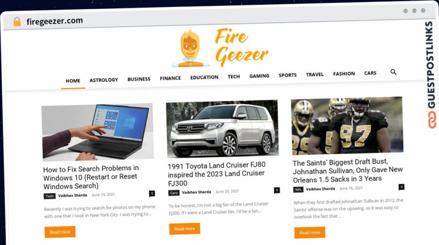 Publish Guest Post on firegeezer.com