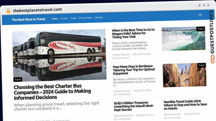 Publish Guest Post on thebestplacetotravel.com