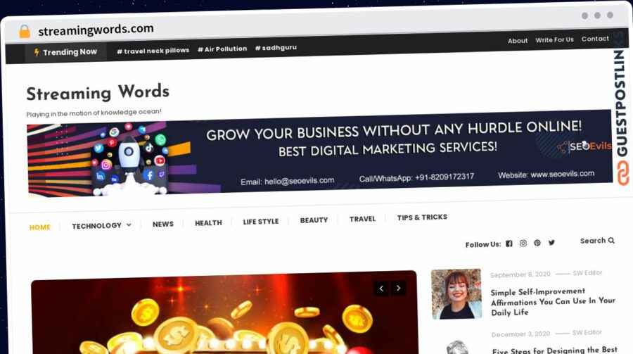 Publish Guest Post on streamingwords.com