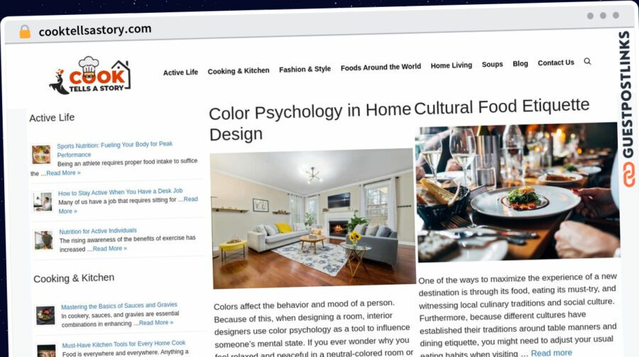 Publish Guest Post on cooktellsastory.com