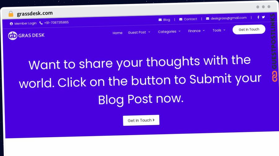 Publish Guest Post on grassdesk.com