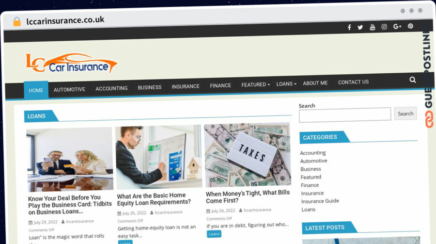 Publish Guest Post on lccarinsurance.co.uk