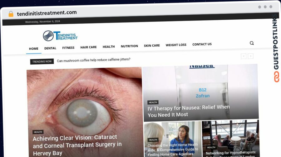 Publish Guest Post on tendinitistreatment.com