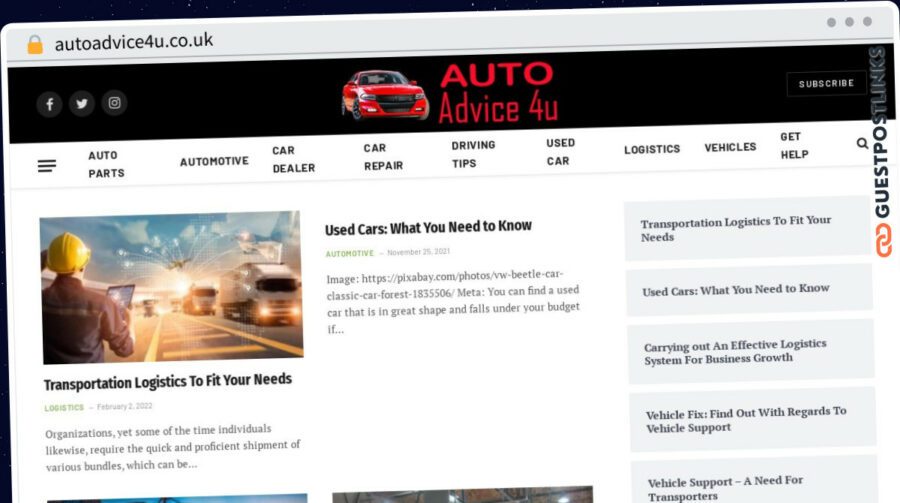 Publish Guest Post on autoadvice4u.co.uk