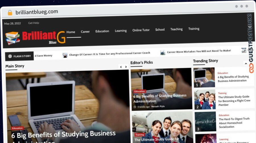 Publish Guest Post on brilliantblueg.com