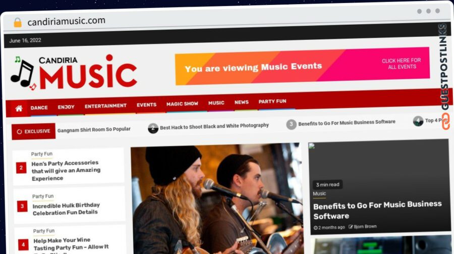 Publish Guest Post on candiriamusic.com