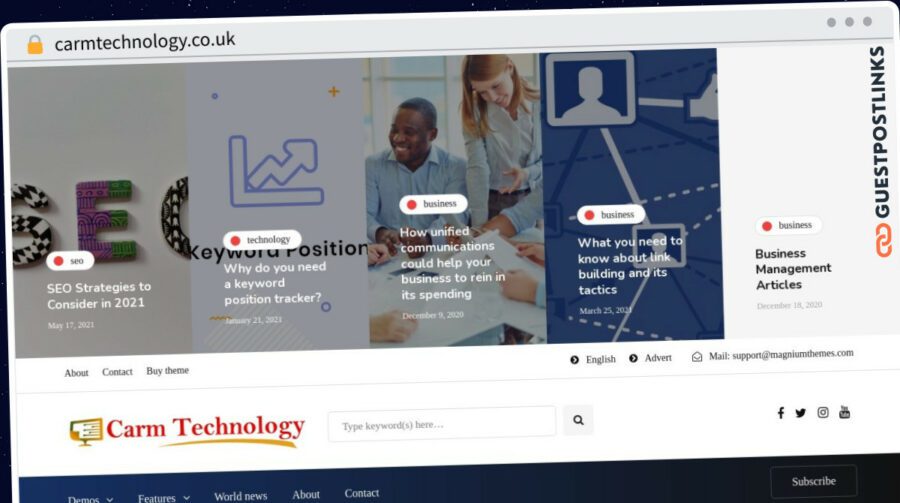 Publish Guest Post on carmtechnology.co.uk