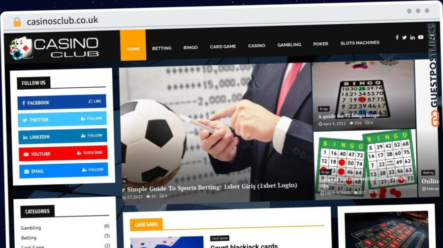 Publish Guest Post on casinosclub.co.uk