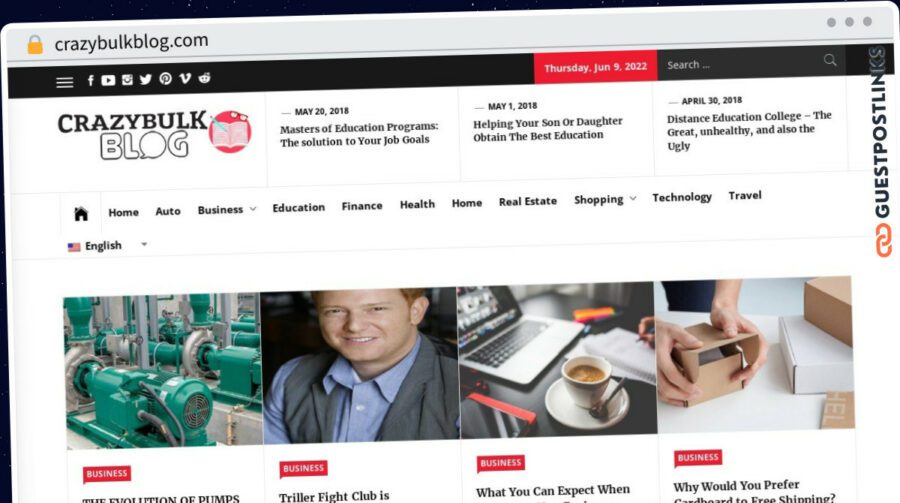 Publish Guest Post on crazybulkblog.com