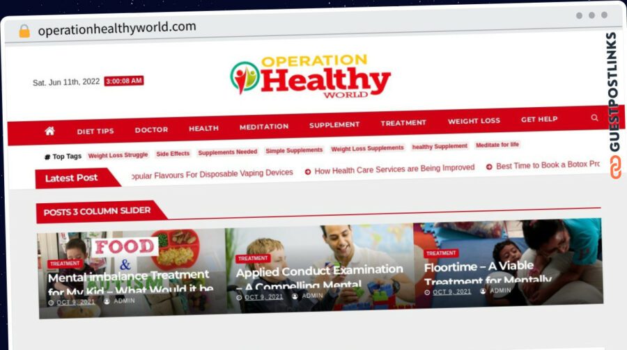 Publish Guest Post on operationhealthyworld.com