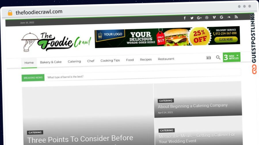 Publish Guest Post on thefoodiecrawl.com