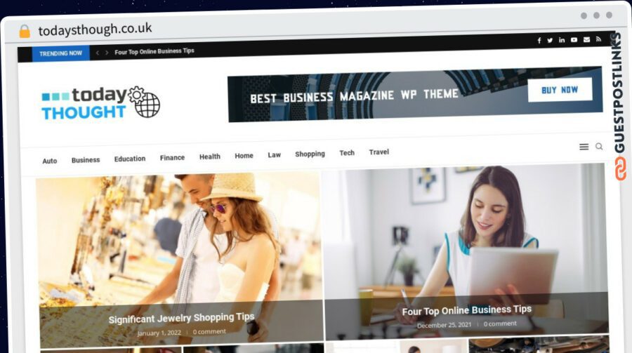 Publish Guest Post on todaysthough.co.uk