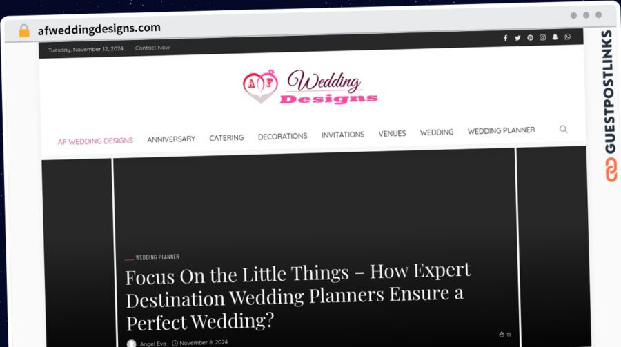 Publish Guest Post on afweddingdesigns.com
