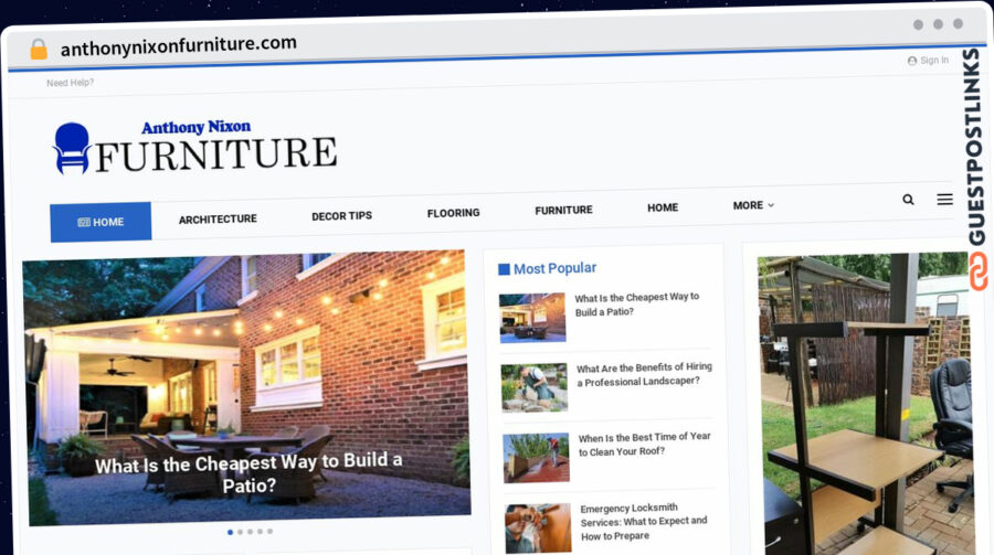 Publish Guest Post on anthonynixonfurniture.com