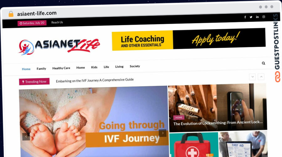 Publish Guest Post on asiaent-life.com