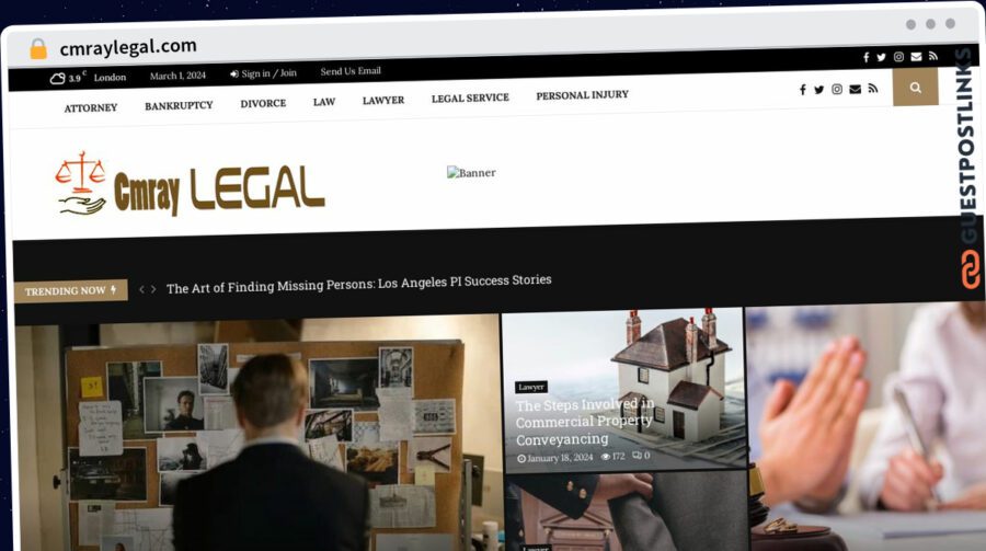 Publish Guest Post on cmraylegal.com