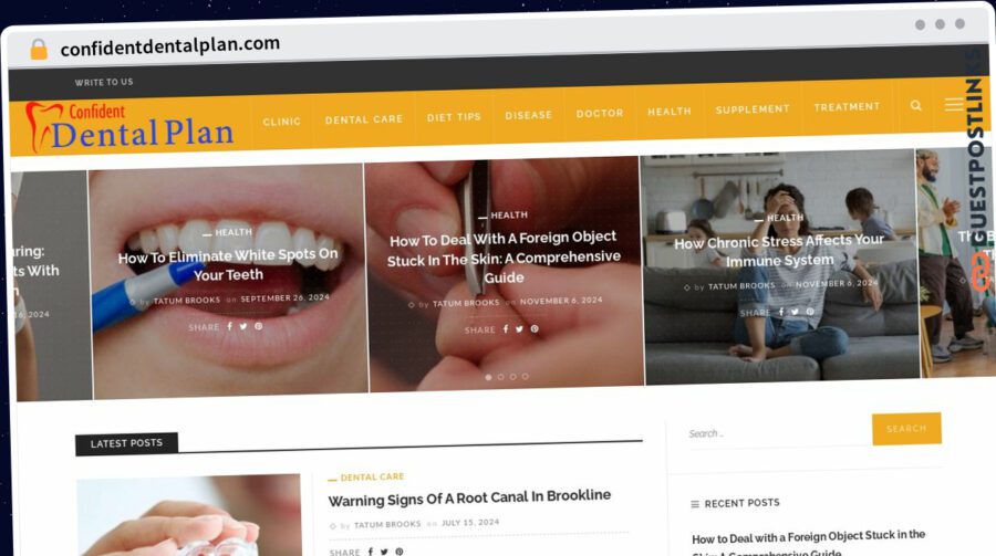 Publish Guest Post on confidentdentalplan.com