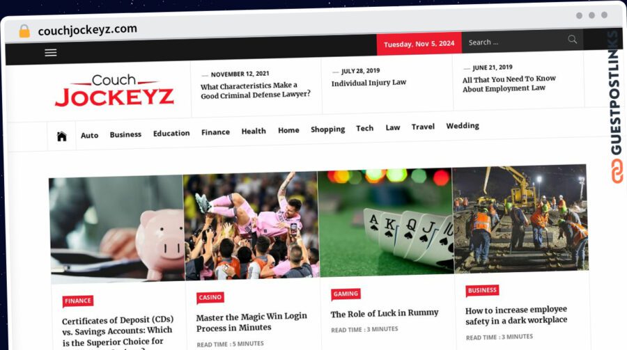 Publish Guest Post on couchjockeyz.com