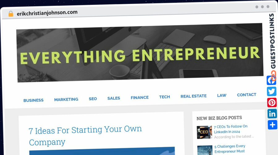 Publish Guest Post on erikchristianjohnson.com