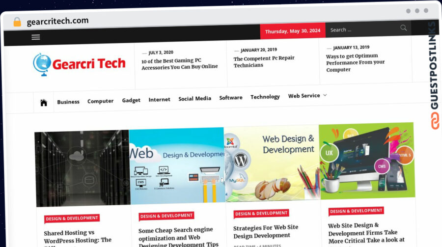 Publish Guest Post on gearcritech.com