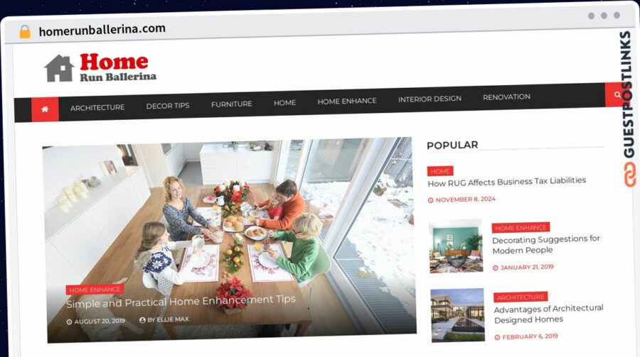 Publish Guest Post on homerunballerina.com