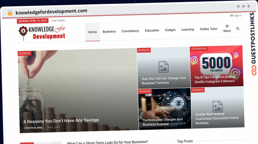 Publish Guest Post on knowledgefordevelopment.com