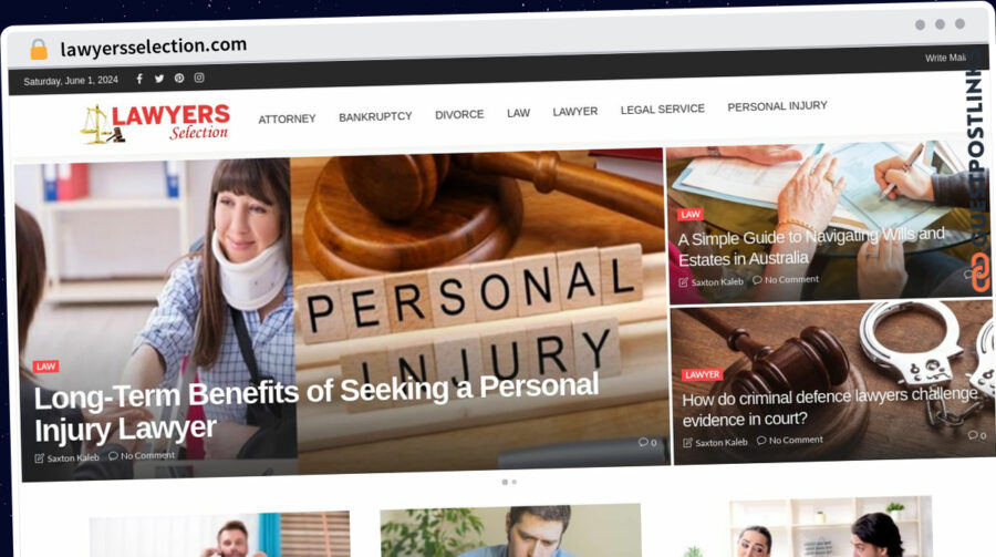 Publish Guest Post on lawyersselection.com