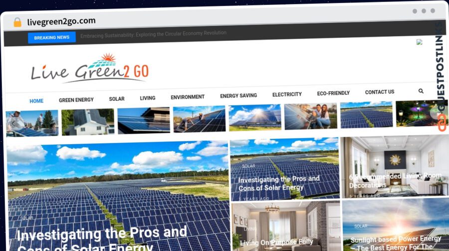 Publish Guest Post on livegreen2go.com
