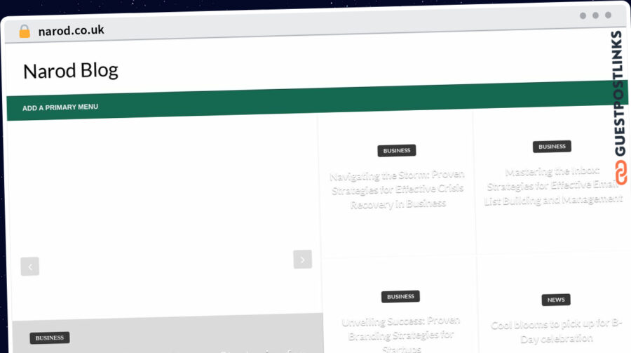 Publish Guest Post on narod.co.uk