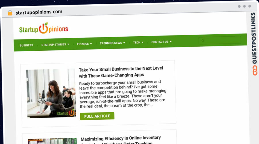 Publish Guest Post on startupopinions.com