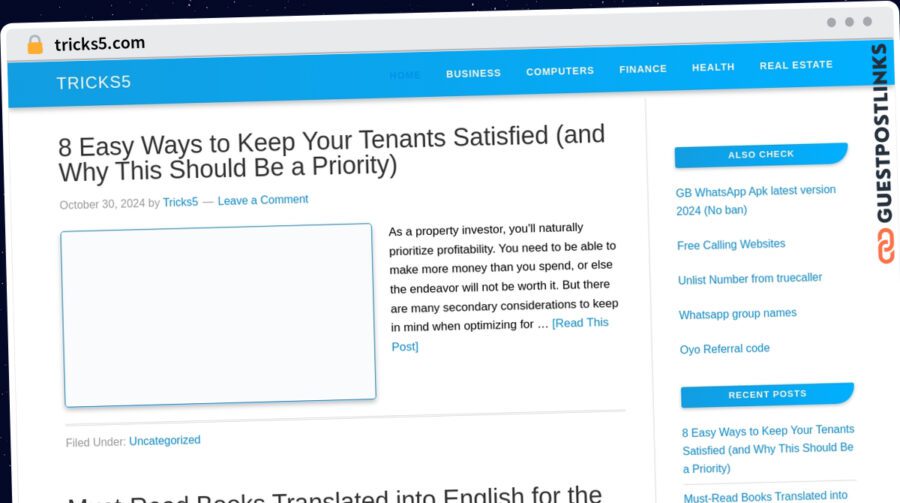 Publish Guest Post on tricks5.com