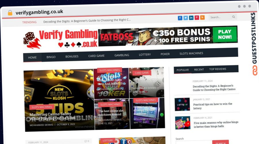 Publish Guest Post on verifygambling.co.uk