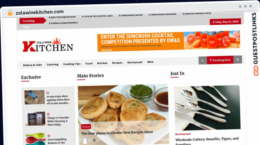 Publish Guest Post on zolawinekitchen.com