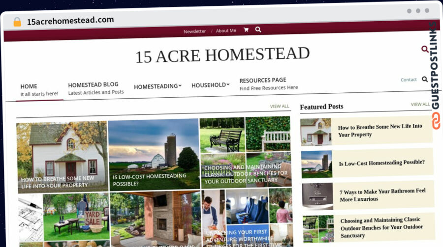 Publish Guest Post on 15acrehomestead.com
