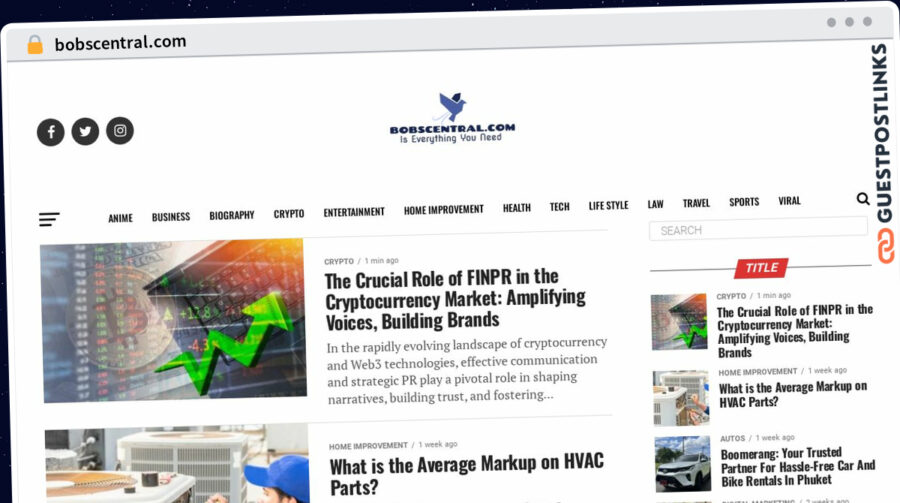 Publish Guest Post on bobscentral.com