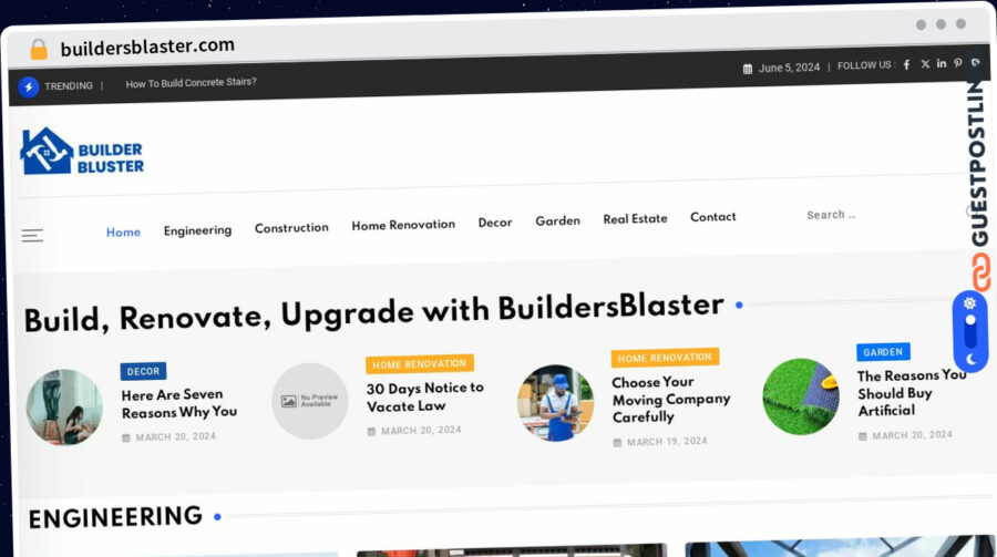 Publish Guest Post on buildersblaster.com