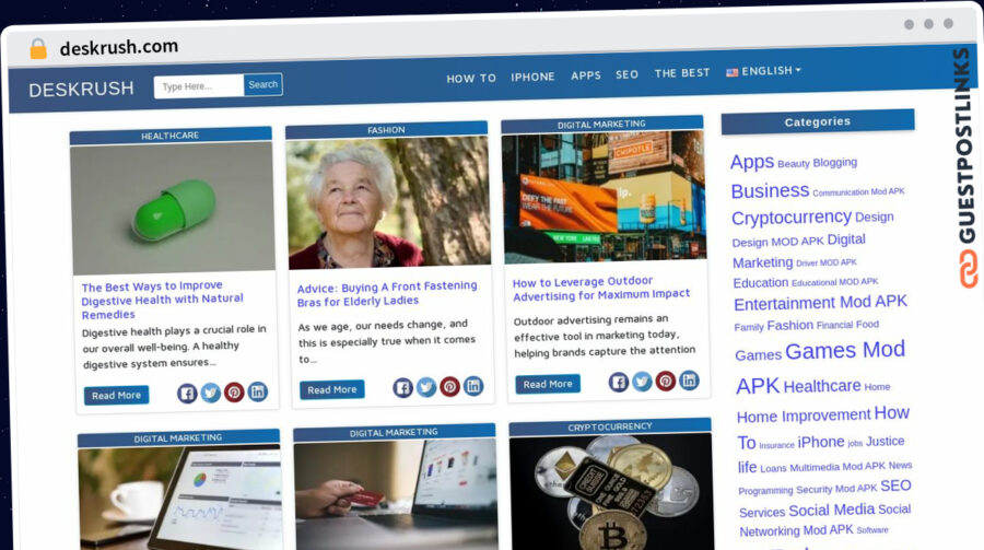 Publish Guest Post on deskrush.com