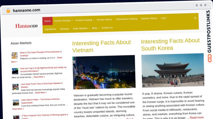 Publish Guest Post on hannaone.com
