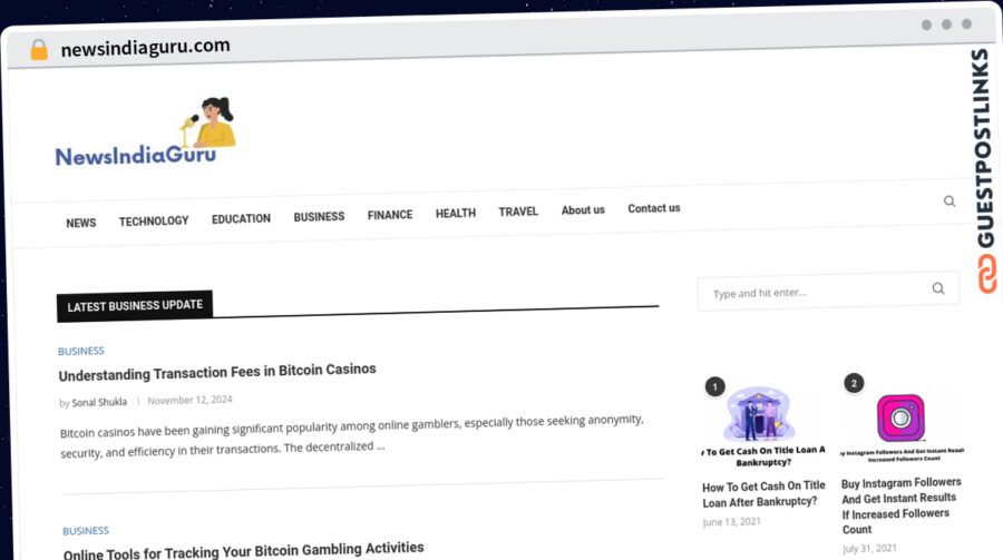 Publish Guest Post on newsindiaguru.com