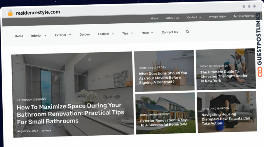 Publish Guest Post on residencestyle.com