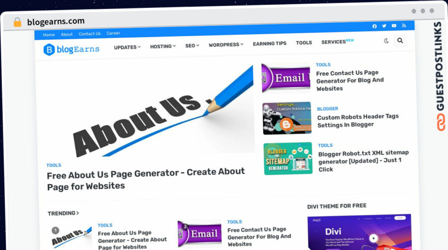 Publish Guest Post on blogearns.com