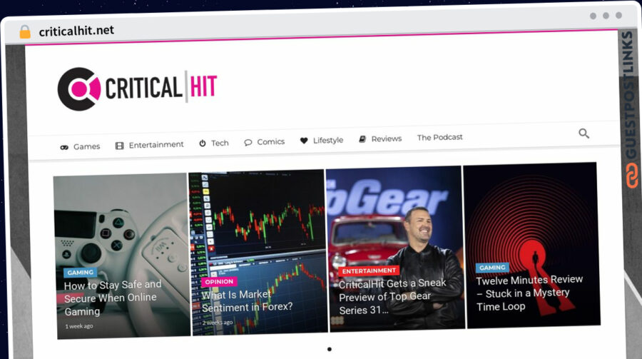 Publish Guest Post on criticalhit.net
