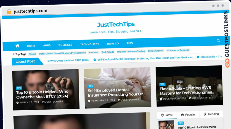 Publish Guest Post on justtechtips.com