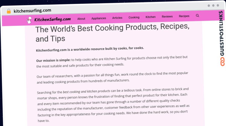 Publish Guest Post on kitchensurfing.com