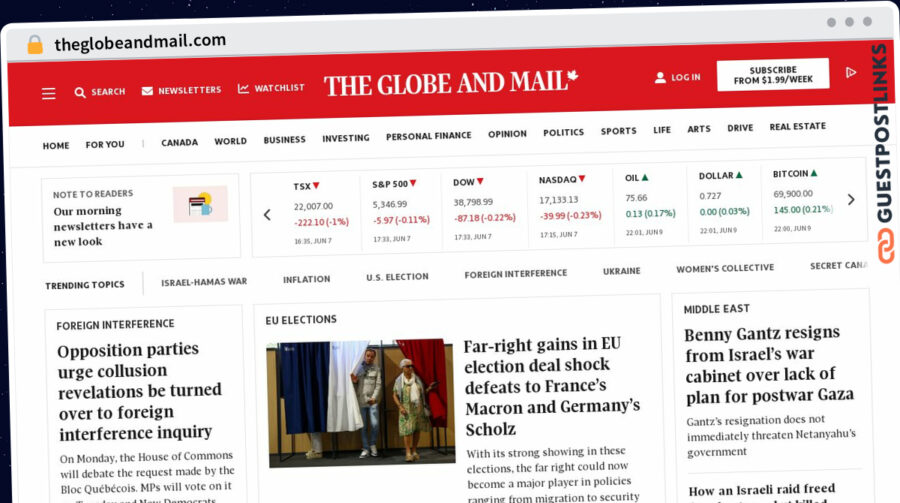 Publish Guest Post on theglobeandmail.com