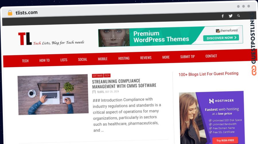 Publish Guest Post on tlists.com