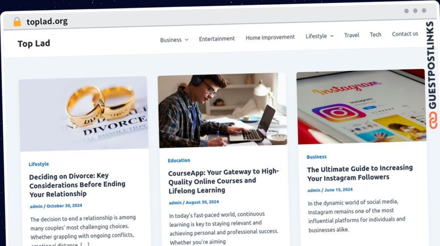 Publish Guest Post on toplad.org